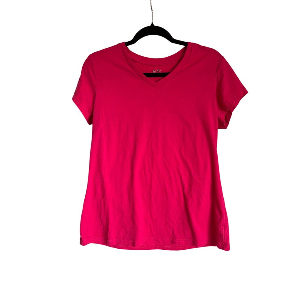 Champion V-Neck T-Shirt, Pink,  Large